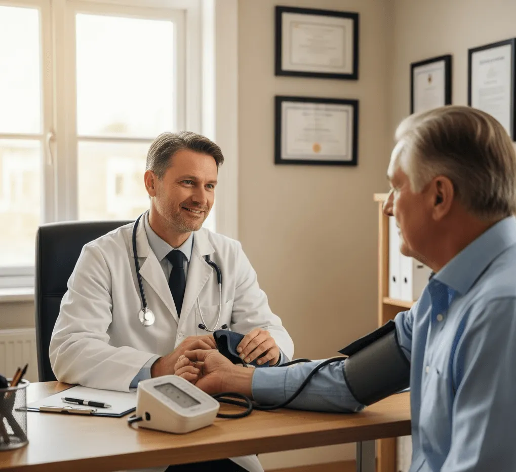 General practitioner consulting with a patient